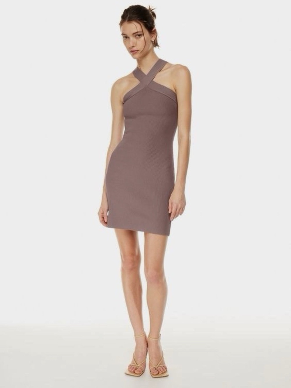 Babaton Sculpt Knit Criss Cross Mini Dress
